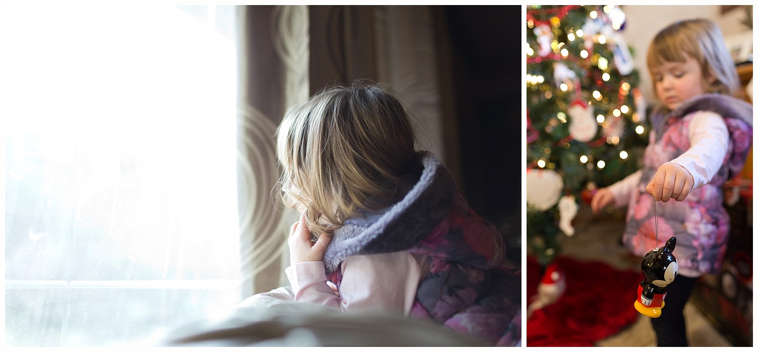 little girl at Christmas time