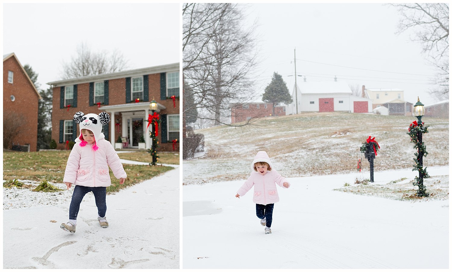 toddler girl in the snow