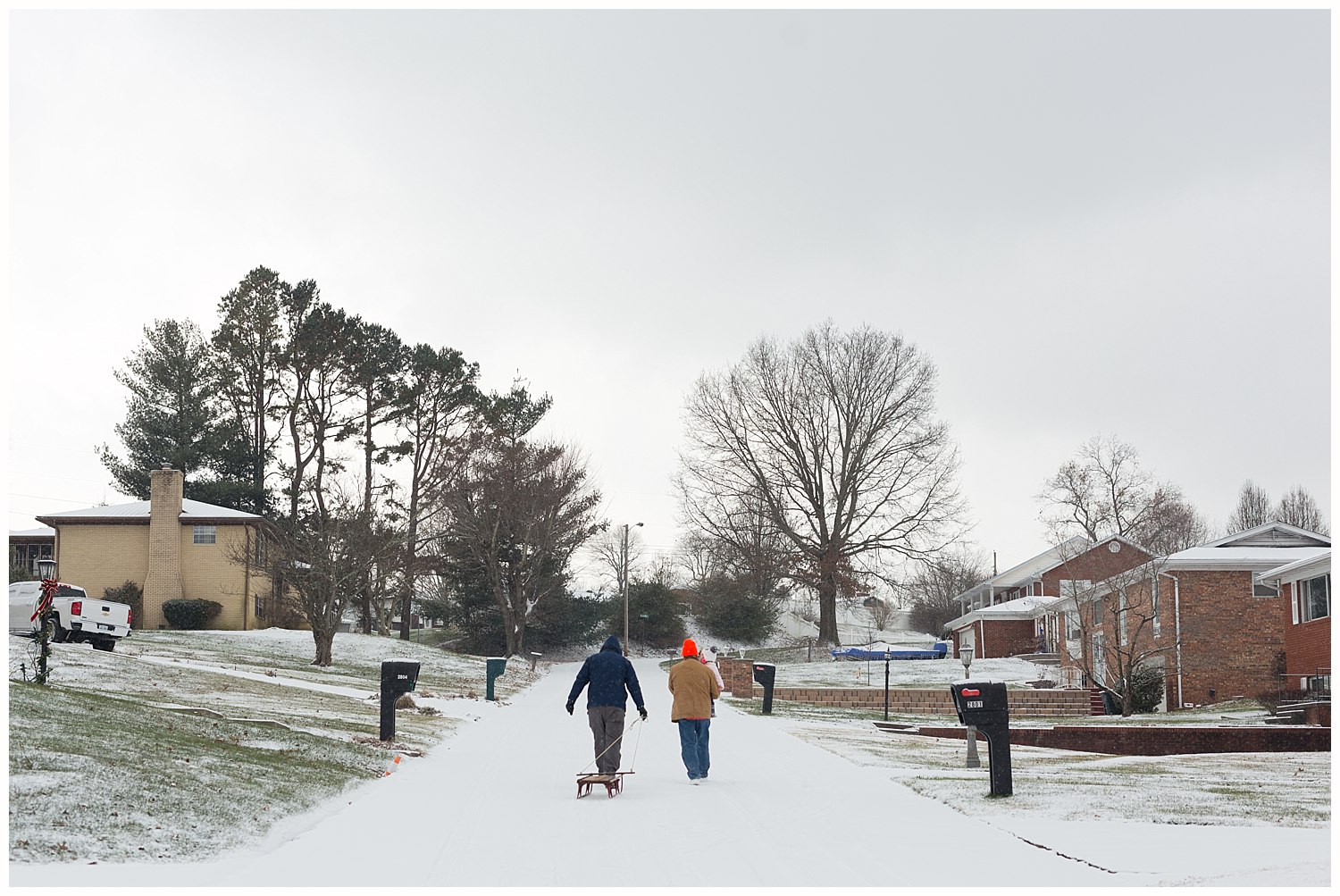 sledding on Pleasant Ave. in Ashland, KY