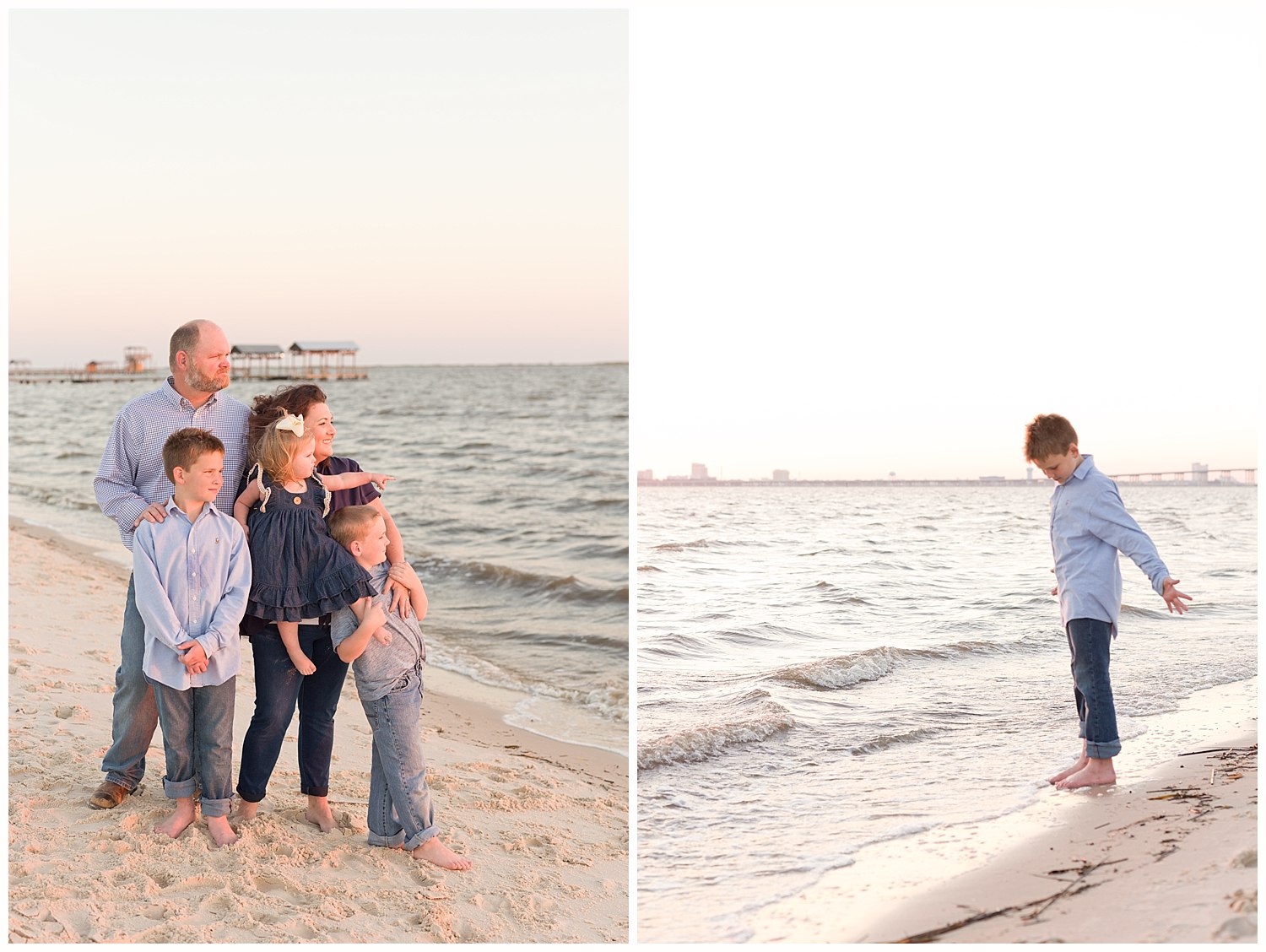 family photos at Ocean Springs East Beach