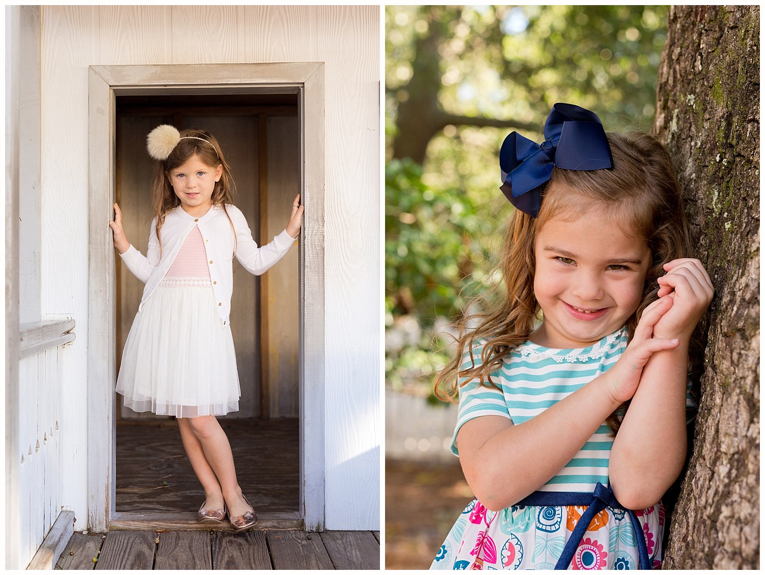 girls' preschool photos outdoors in Ocean Springs, MS