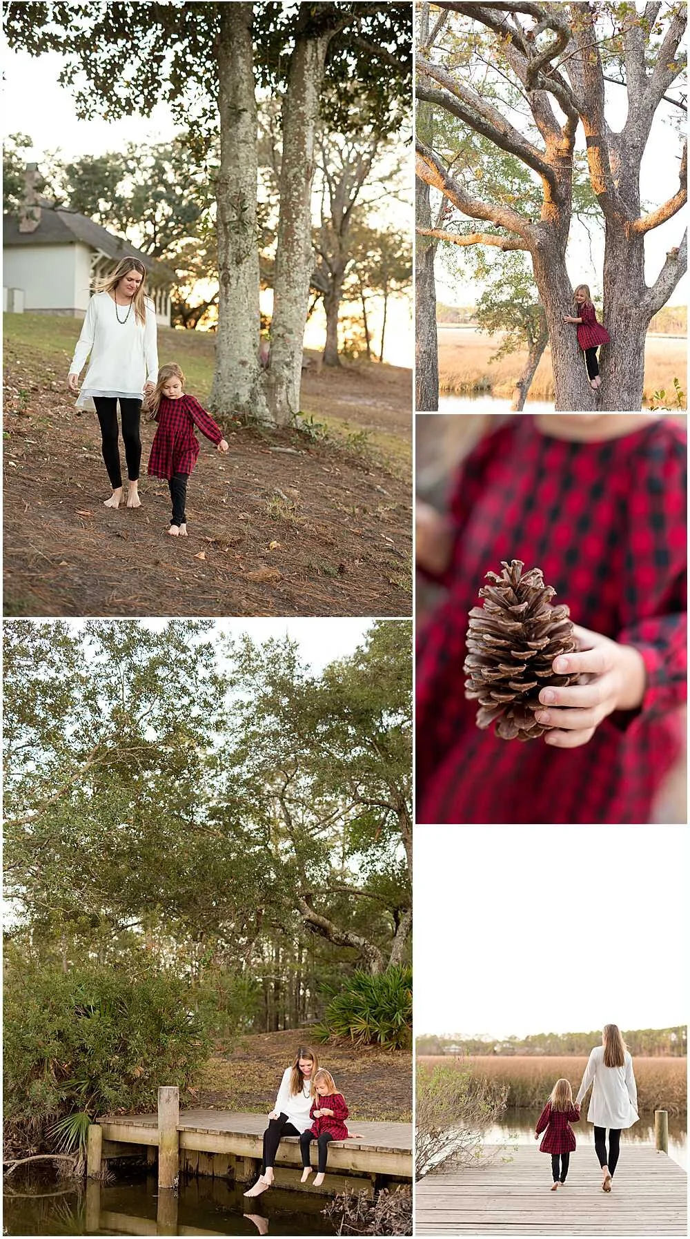 toddler girl with mom on bayou dock - Mississippi Gulf Coast lifestyle photographer