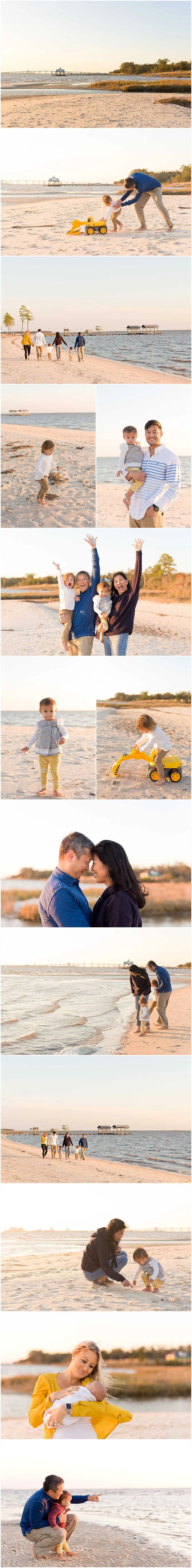 candid family photos at East Beach - Ocean Springs photographer