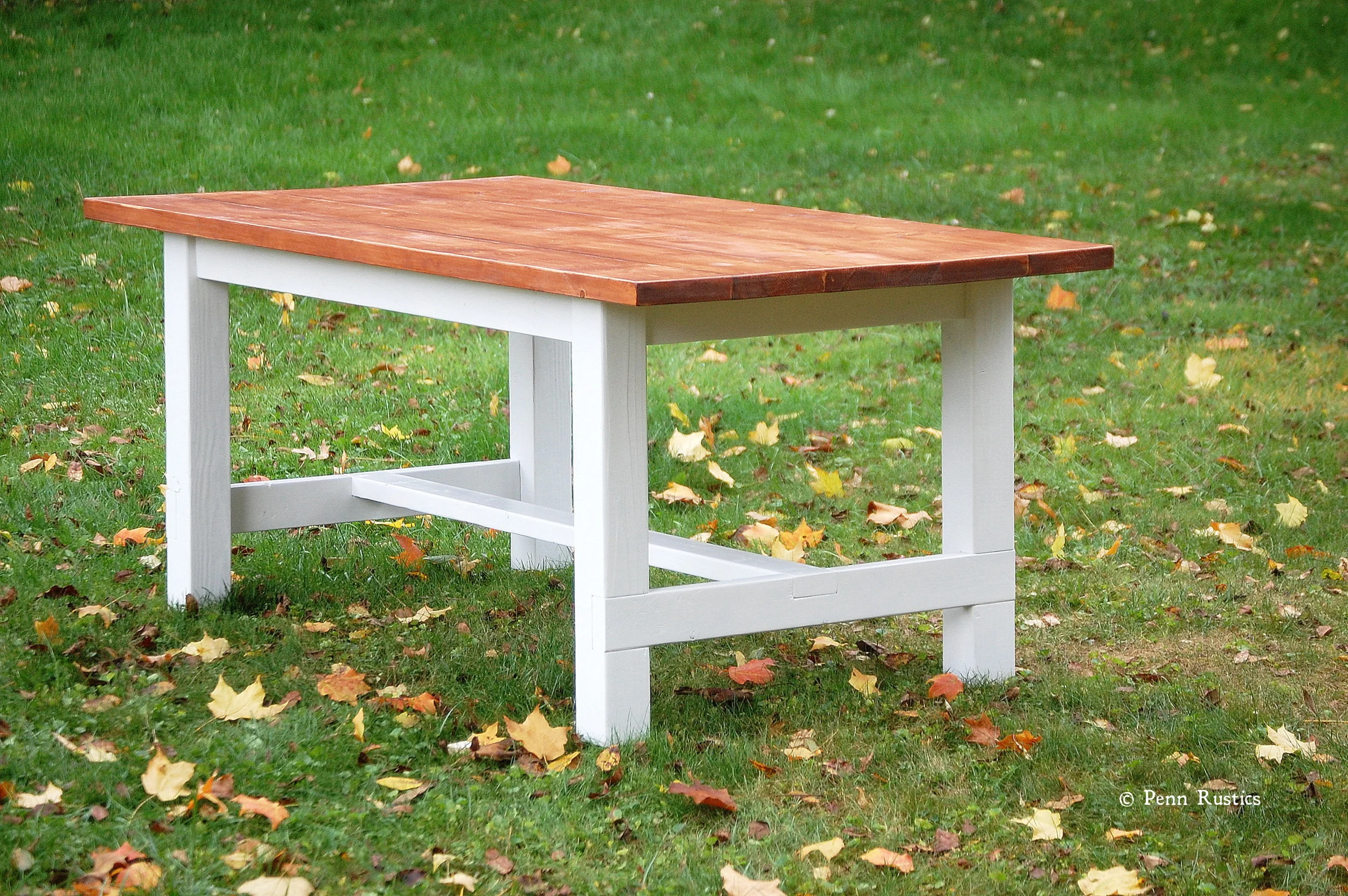 Rustic Country Cottage Farmhouse Dining Room Table, Bench & Two Chair