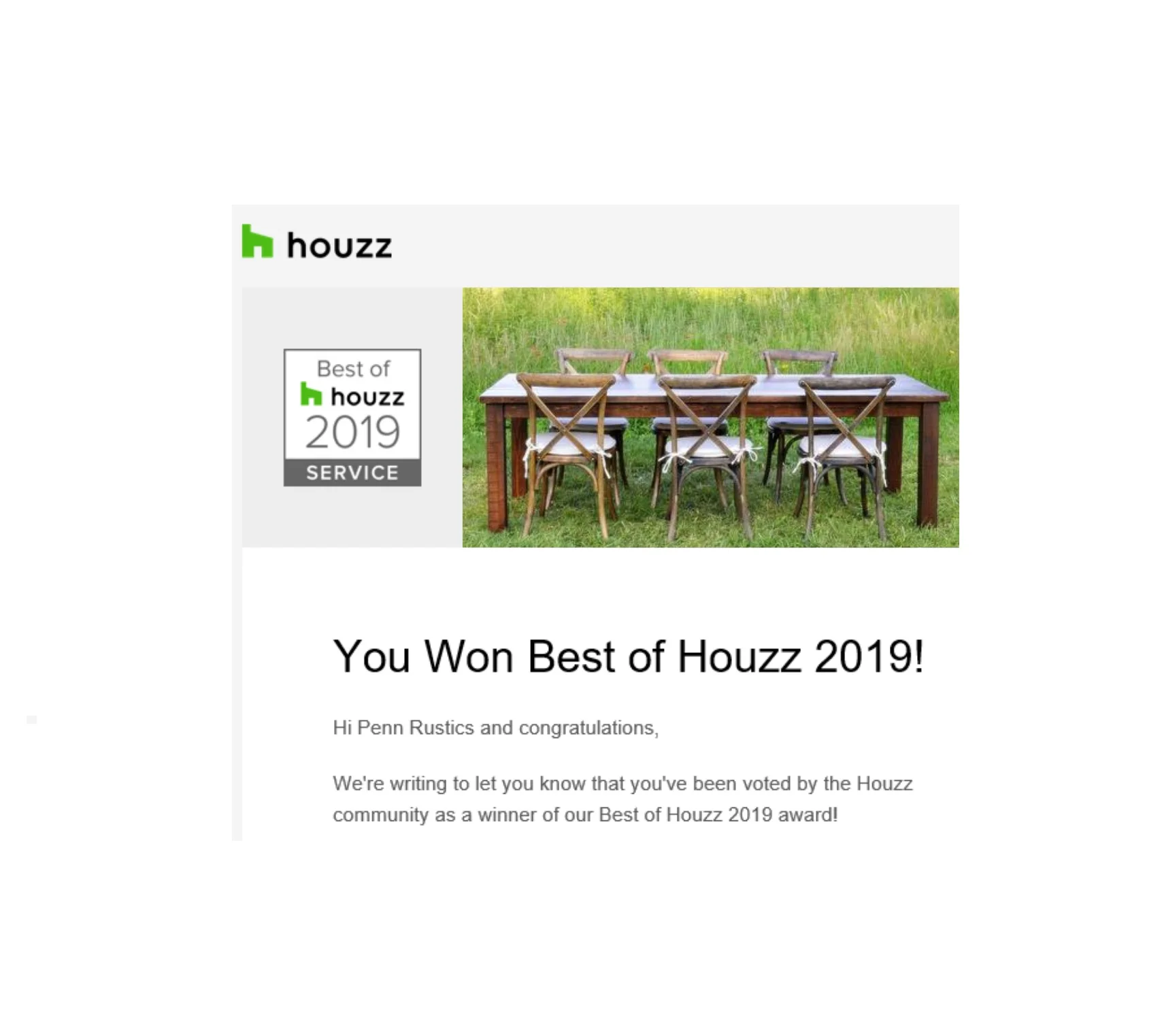Penn Rustics Awarded Best Of Houzz 2019 Press Release