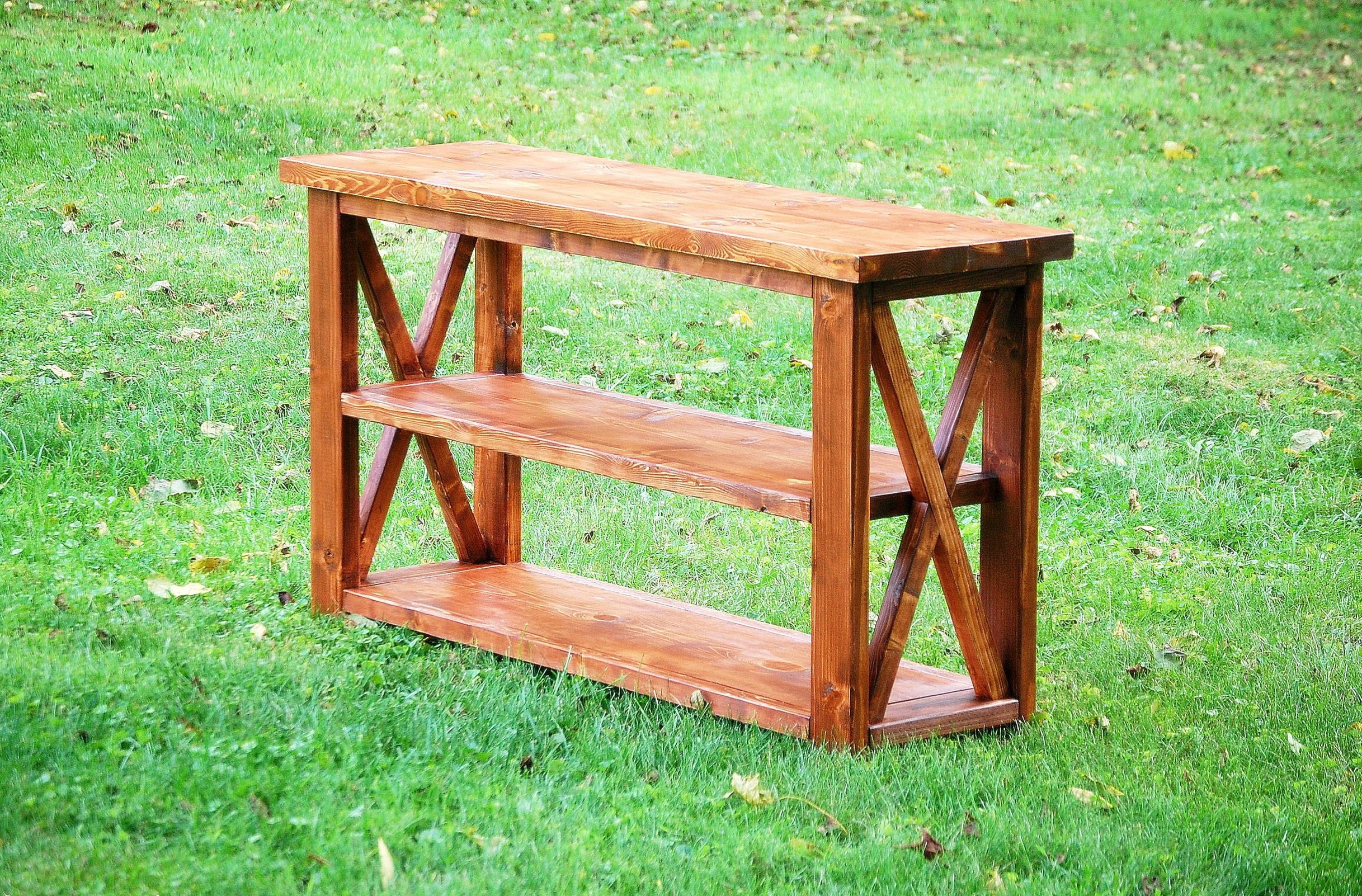 Entryway Wood Table Console, X Console Table