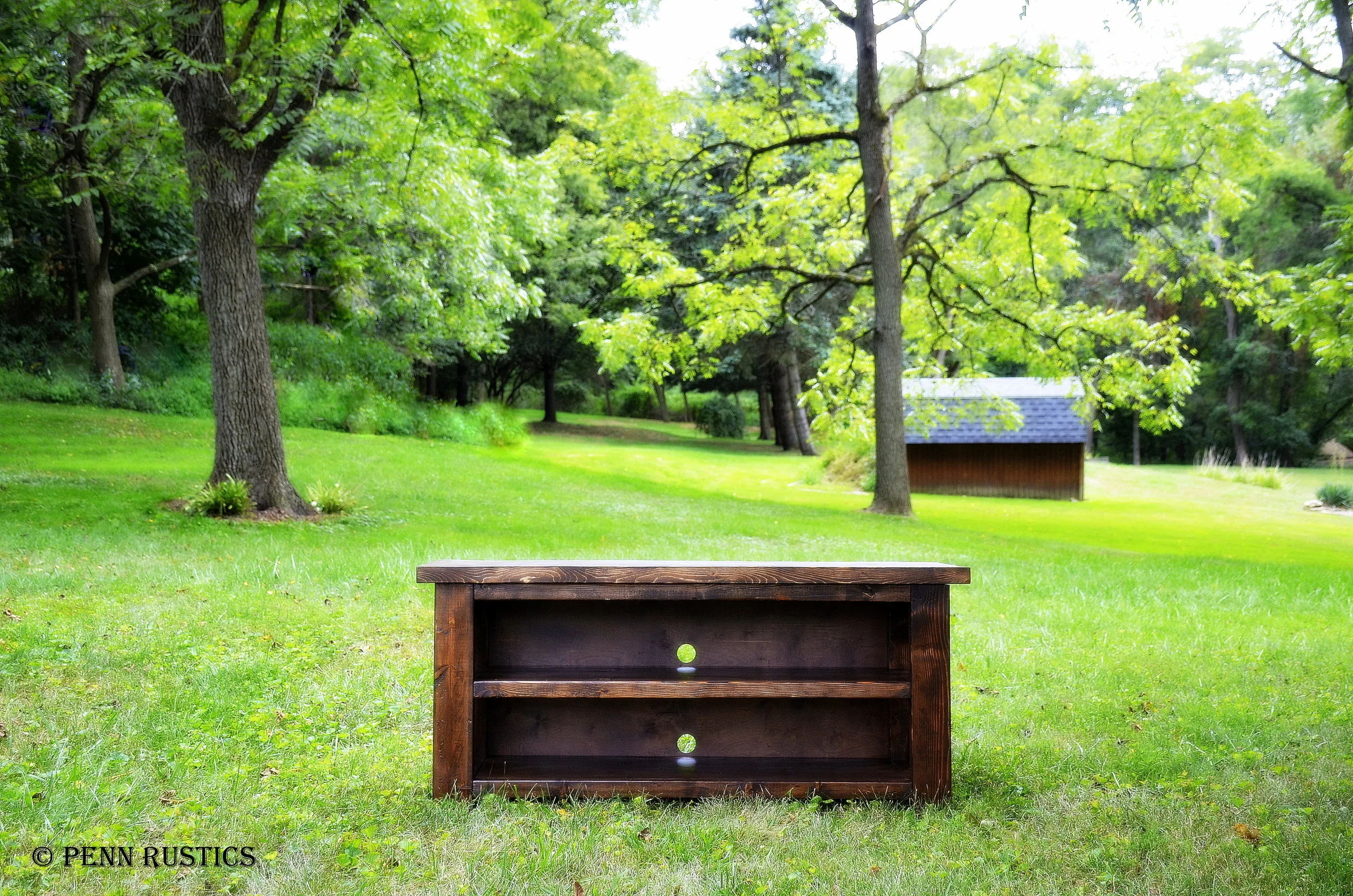Rustic X Entertainment Media Console Wood Table | Furniture Spotlight