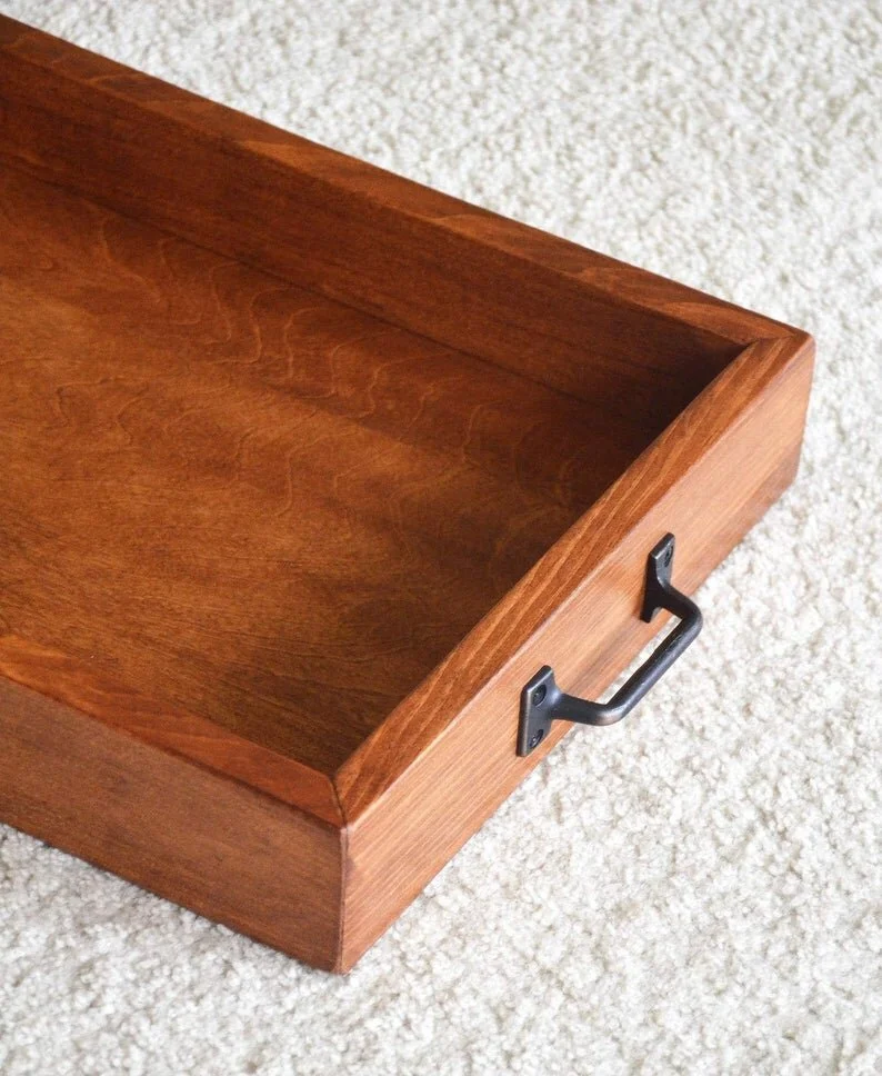Wood Tray with Handles, Home Decor Display Tray with Handles, Coffee