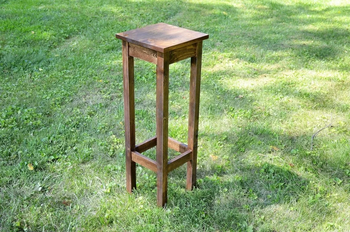 10" Square Wood Plant Stand Table Small Space Saver Compact Sofa