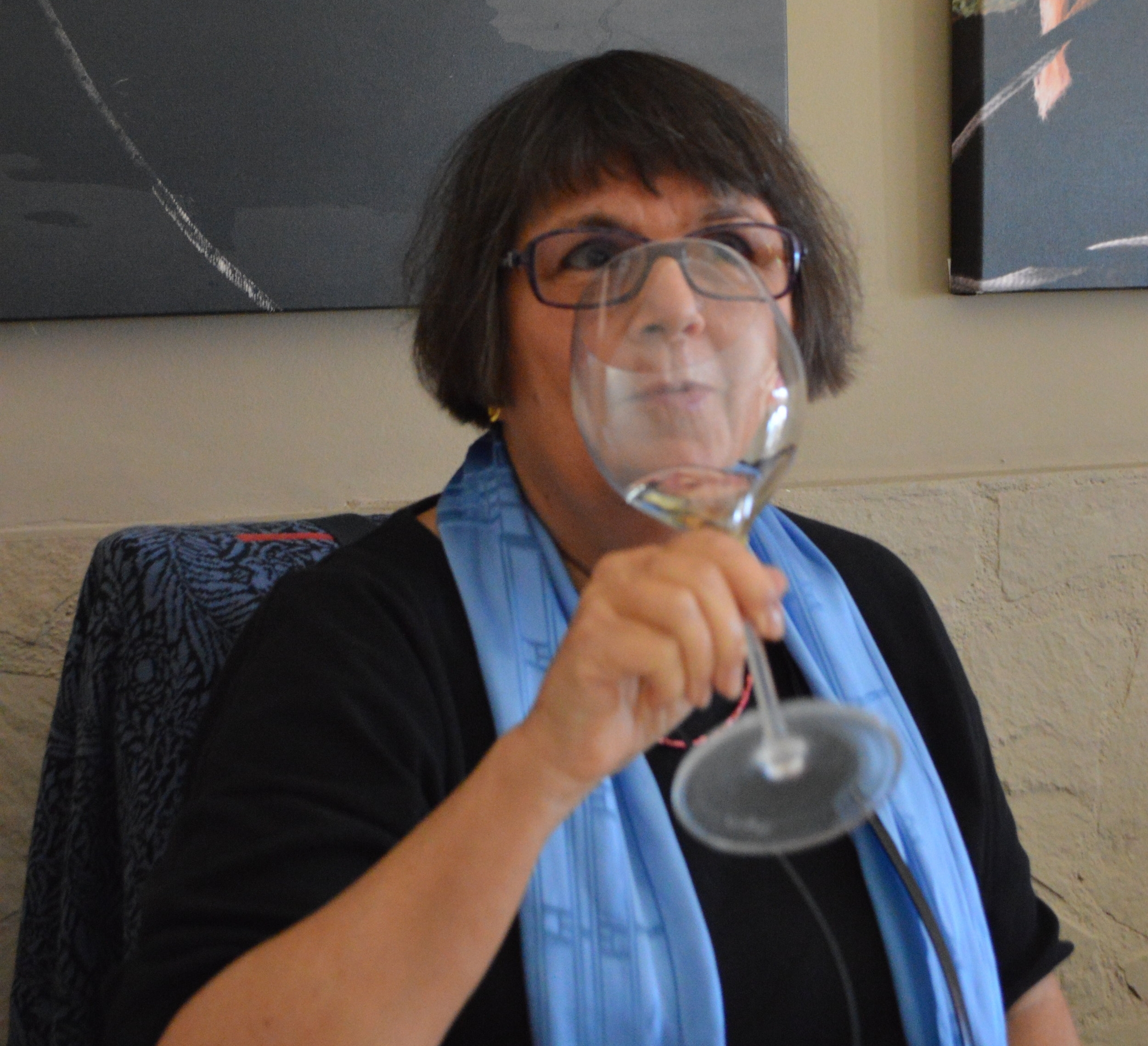 Maureen w wine Civitavecchia.JPG