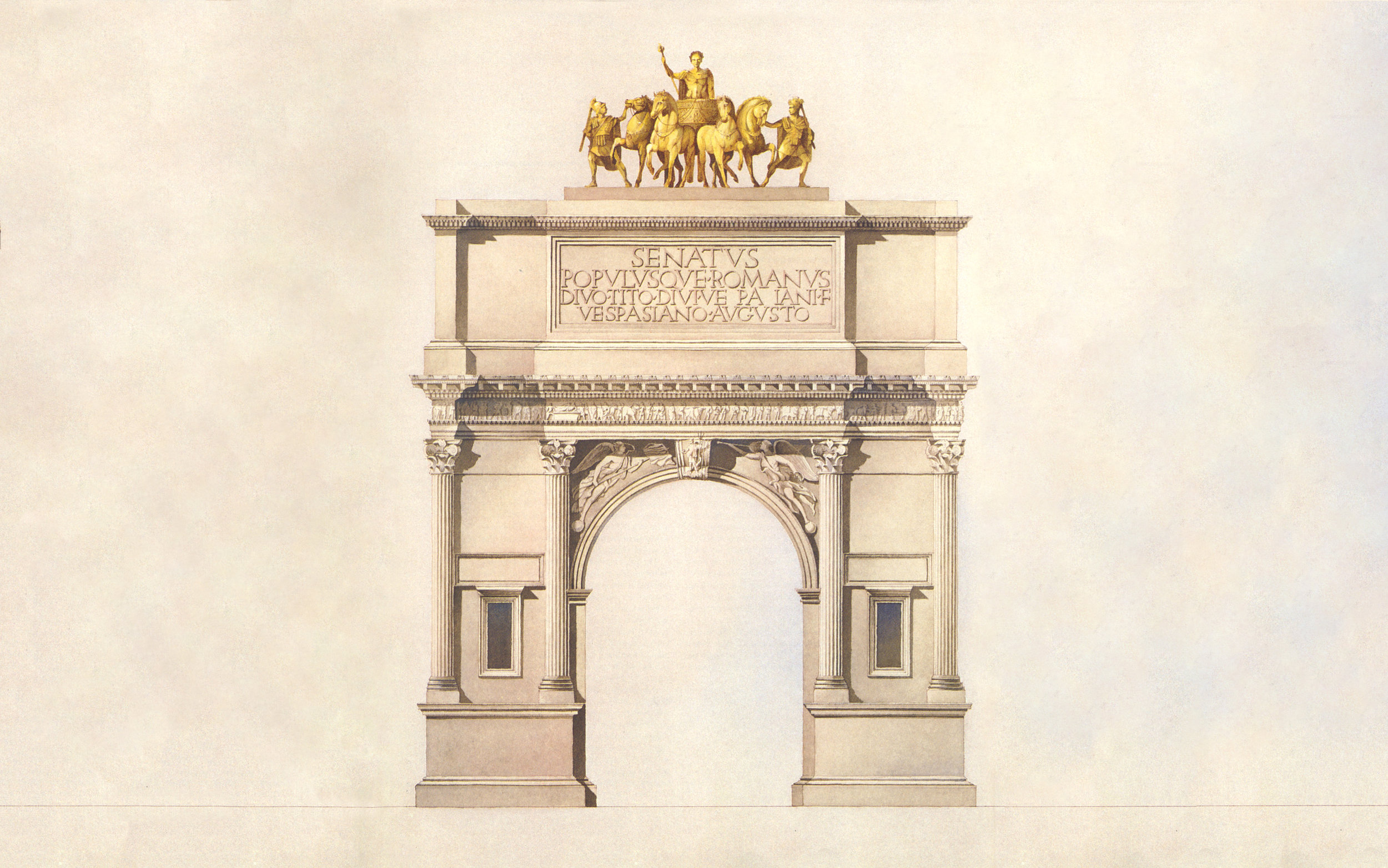  Arc de Triomphe du Carrousel, Paris,&nbsp;designed by  Charles Percier &nbsp;and  Pierre François Léonard Fontaine ,&nbsp;1808    