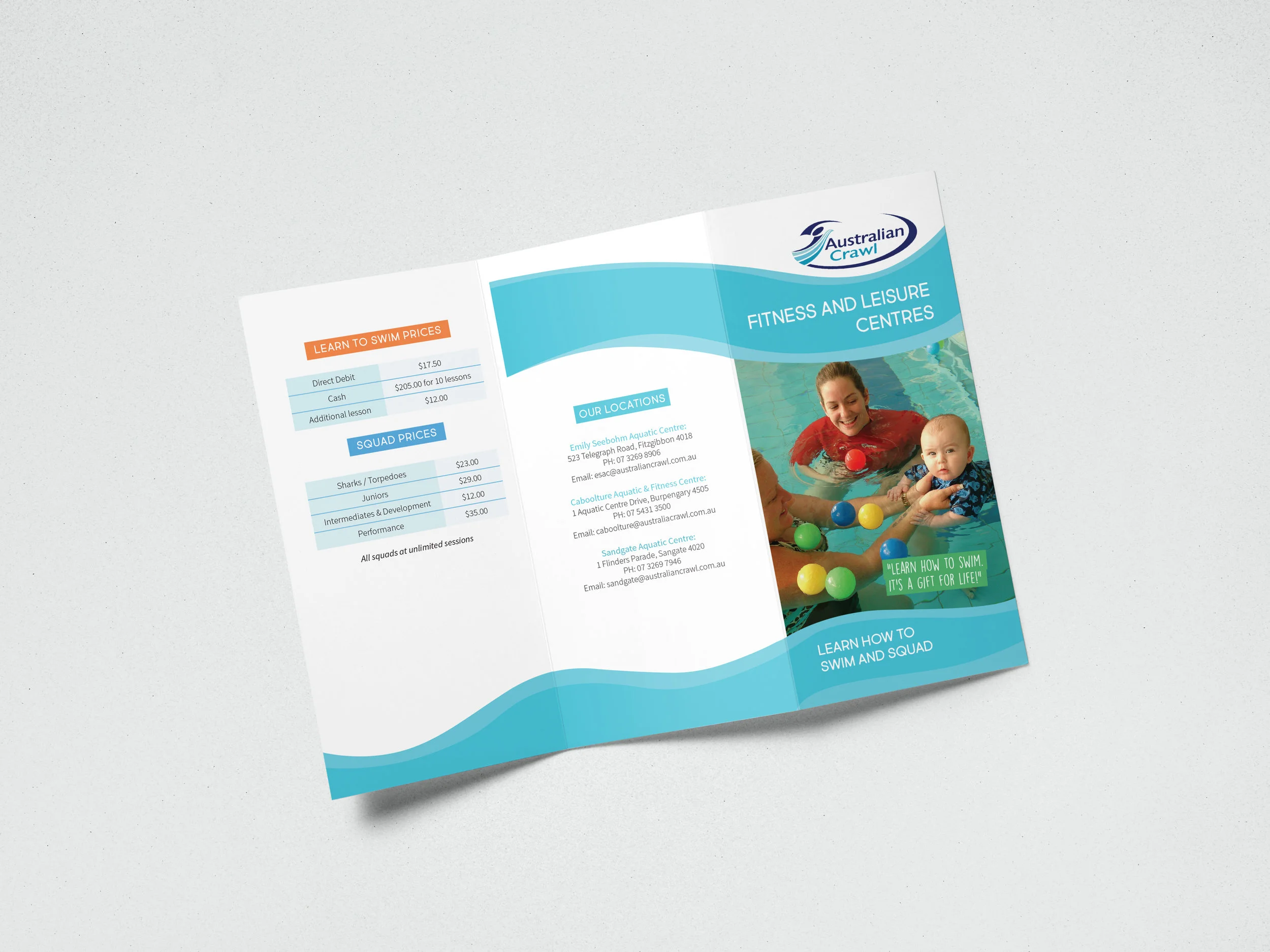 Brochure for The Emily Seebohm Aquatic Centre