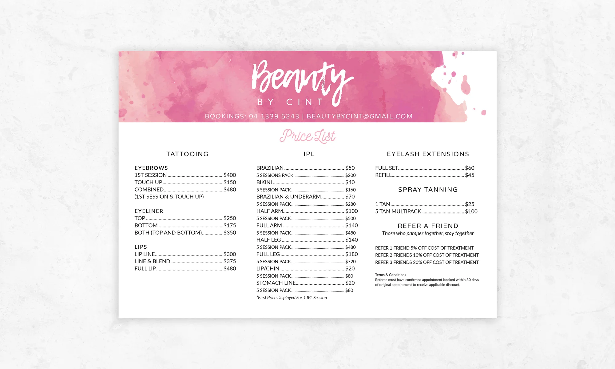 Product Price List for Beauty by Cint