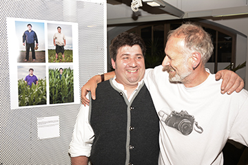 Christian Arnhard (Farmer) and myself at the opening in the Library in Landsberg 
