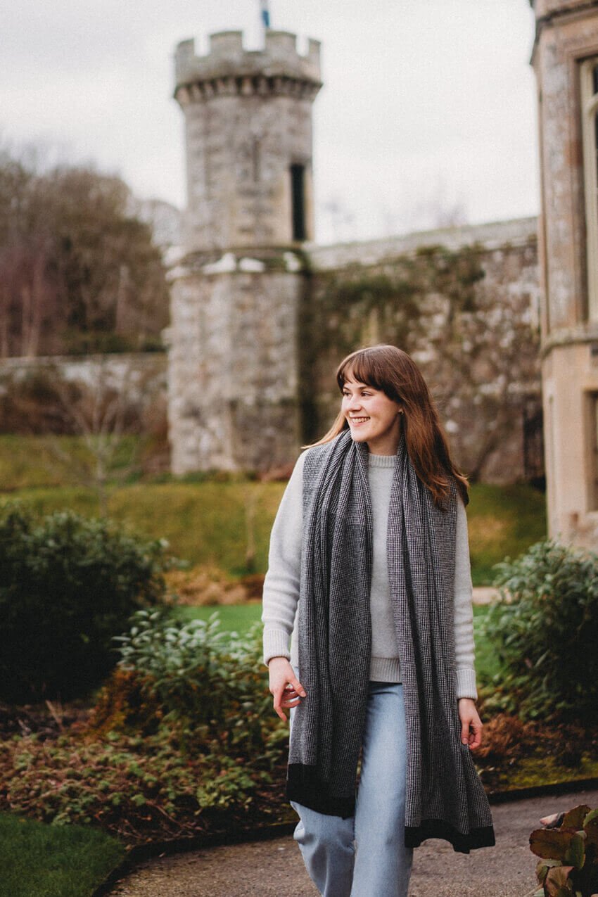 Lightweight lambswool blanket scarf in dark grey by Collingwood-Norris.jpg