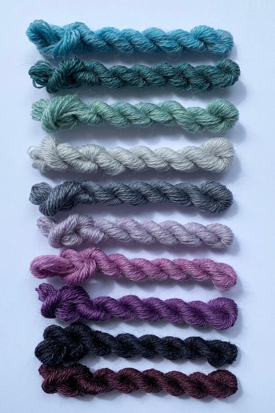 fine merino darning yarn in heathery tones