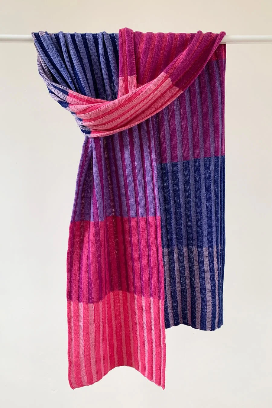 Striped merino scarf in pinks and purples by Collingwood-Norris.jpg