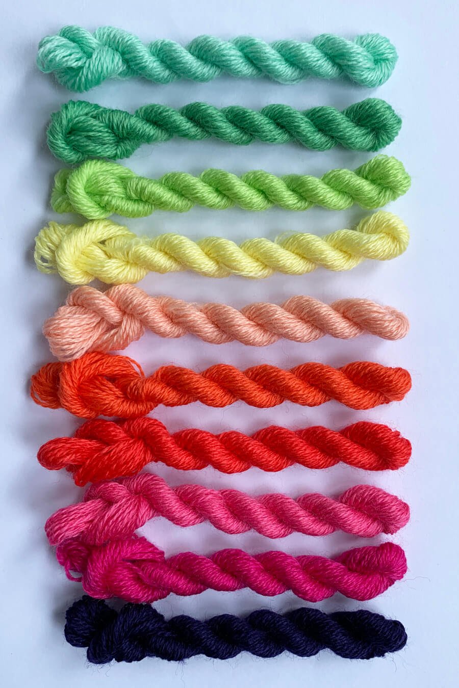 fine merino mending wool in bright colours