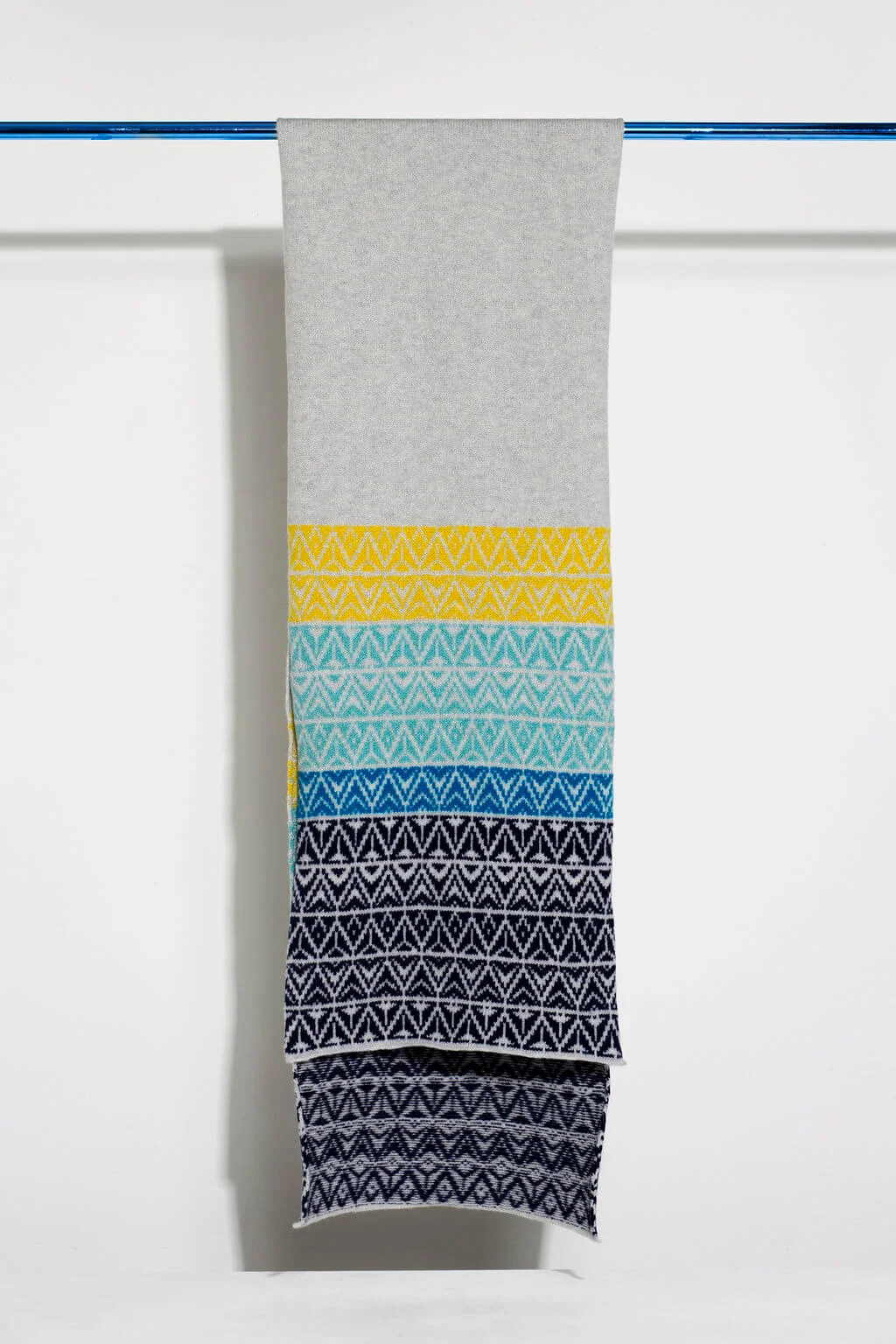 Scottish designer scarf. A premium lambswools scarf in light grey Made in Scotland by Collingwood-Norris