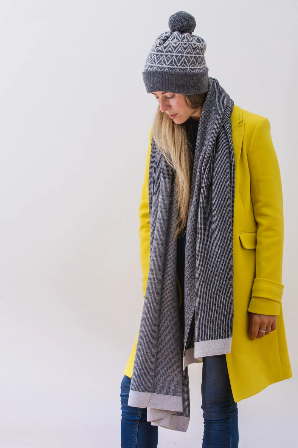 Tweed Hat. A soft designer lambswool bobble hat, made in Scotland. Luxury Scottish Knitwear by Collingwood-Norris