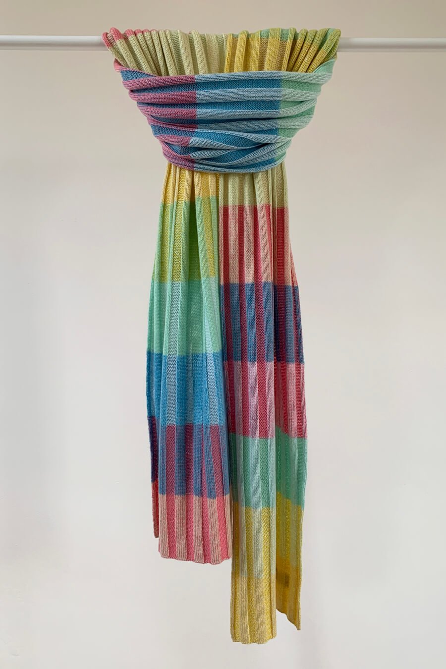 bright pastel striped Scottish cashmere scarf by Collingwood-Norris