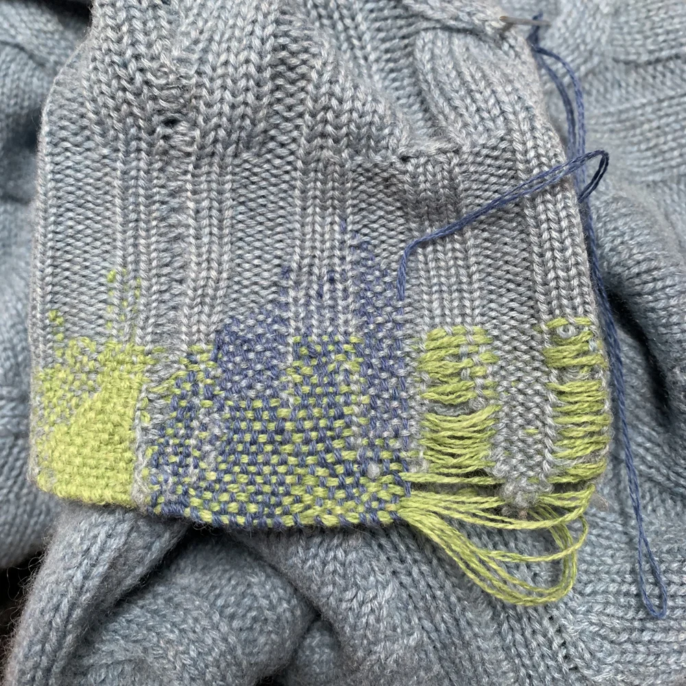 The first cuff, as a work in progress.