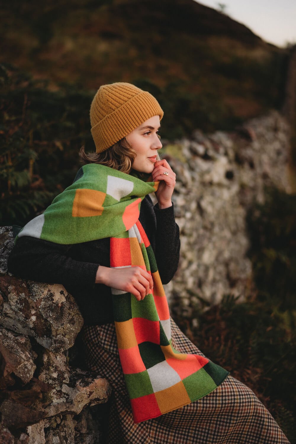 patchwork knit scarf