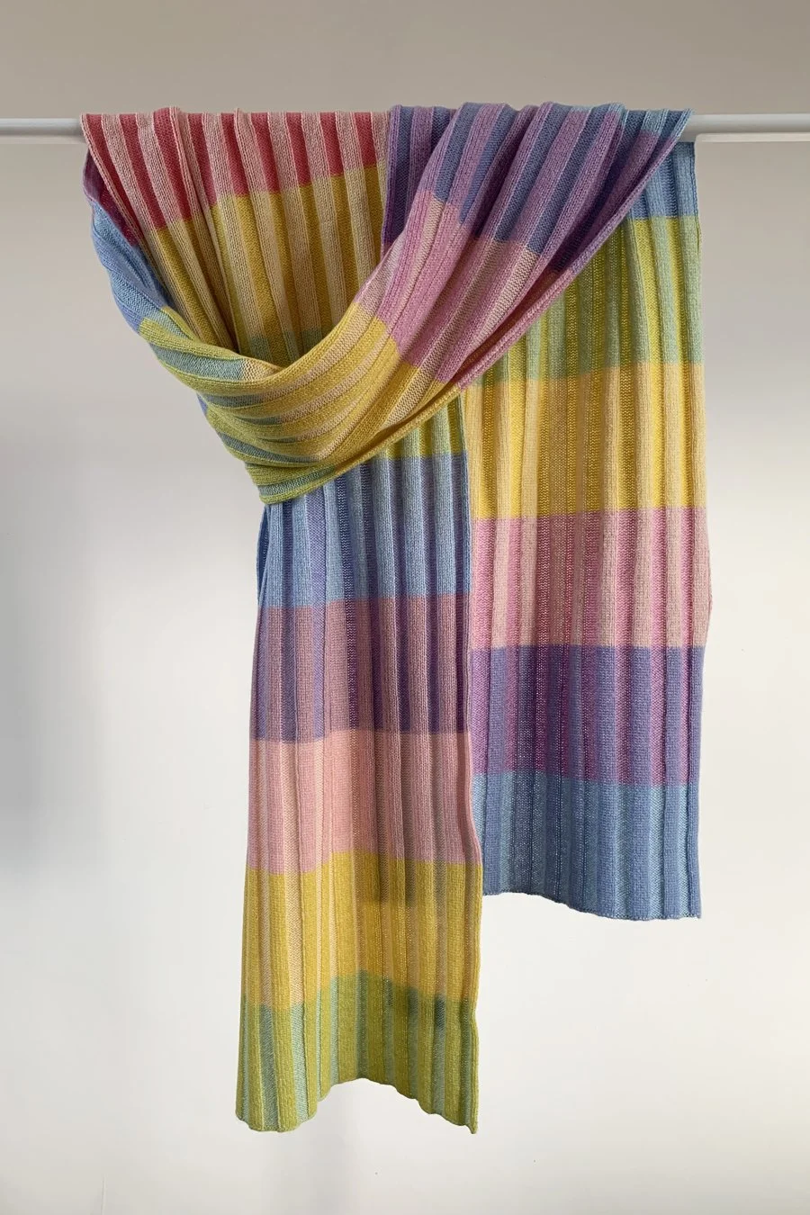 Striped cashmere scarf in bright pastels by Collingwood-Norris.jpg