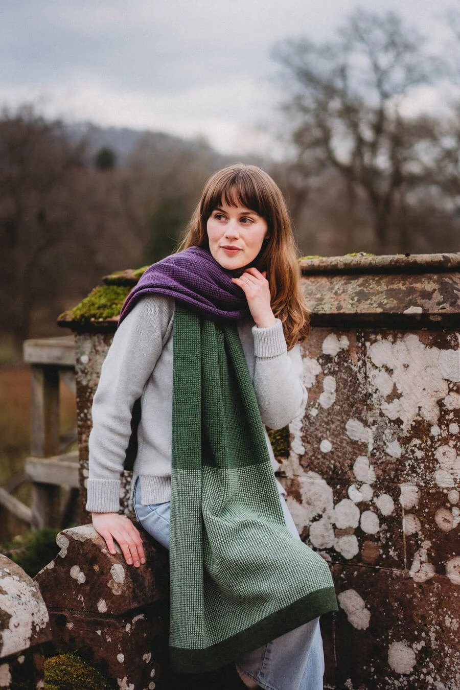 Dark Green wool blanket scarf by Collingwood-Norris.jpg