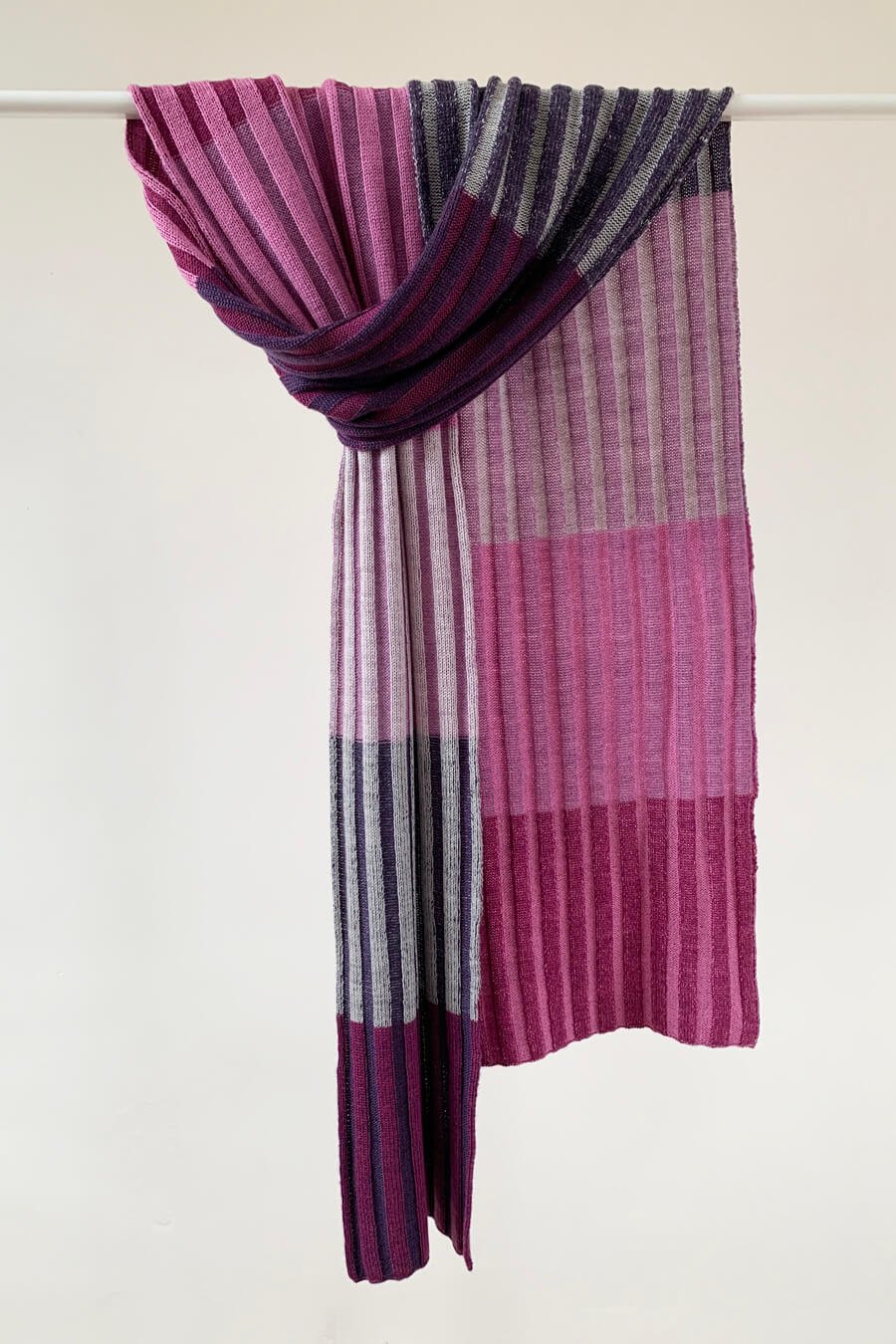 Striped merino scarf in purples by Collingwood-Norris.jpg
