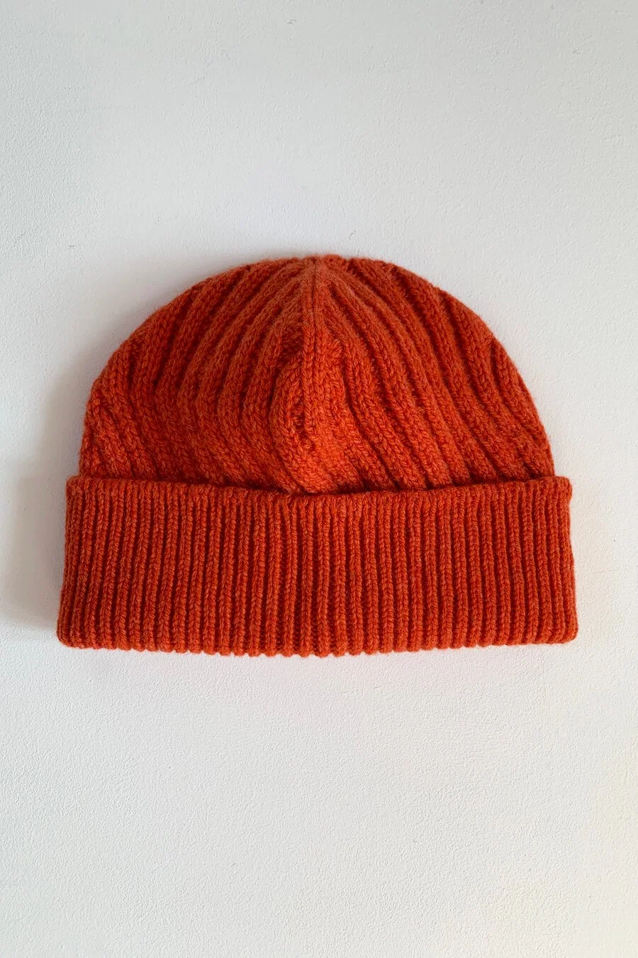 Burnt orange rib beanie for men and women by Collingwood-Norris