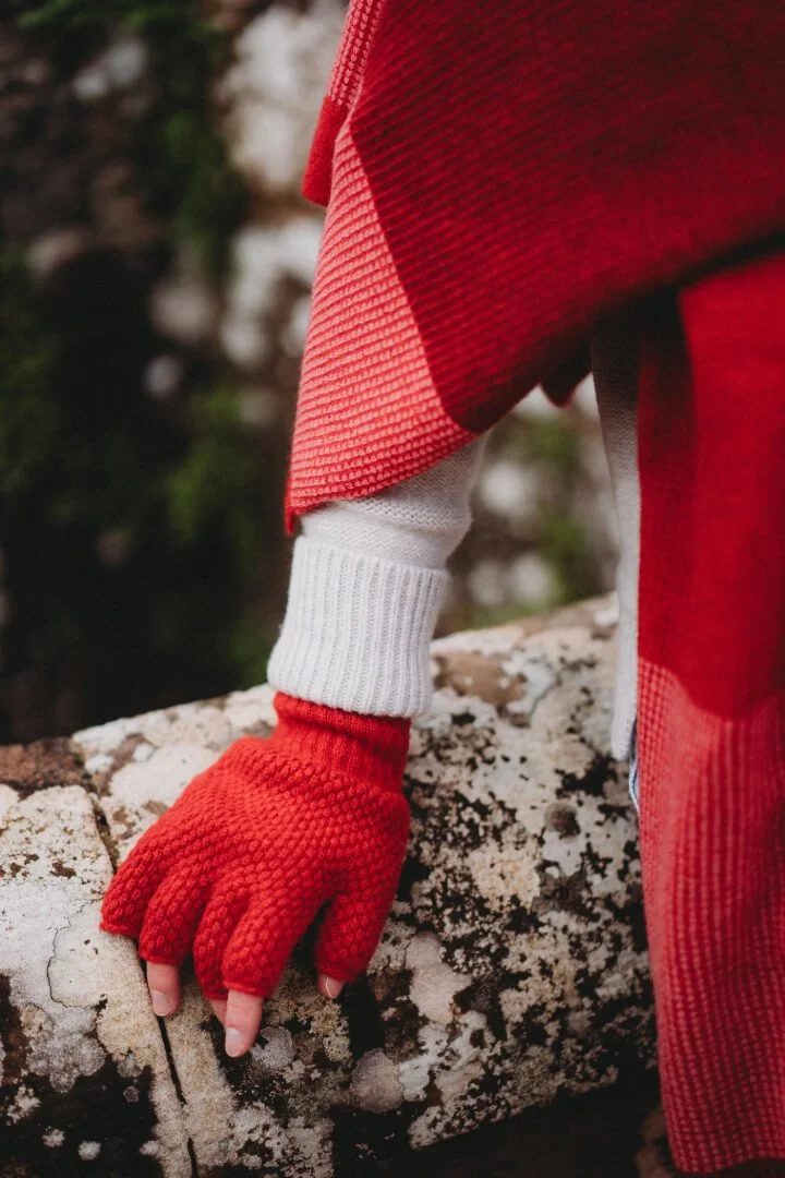Rosehip red lambswool fingerless gloves by Collingwood-Norris.jpg