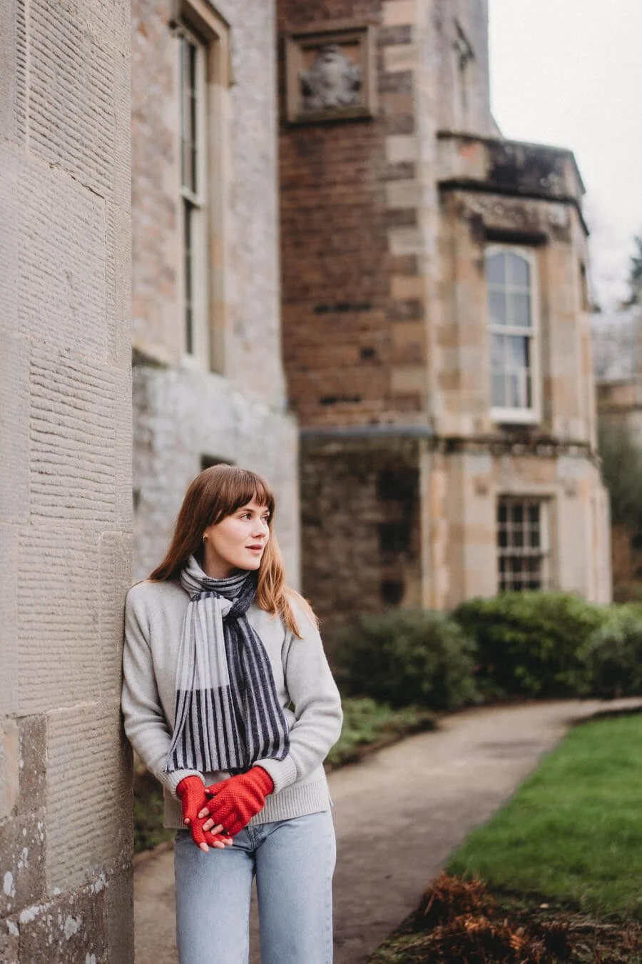 Grey striped limited edition merino scarf by Collingwood-Norris.jpg