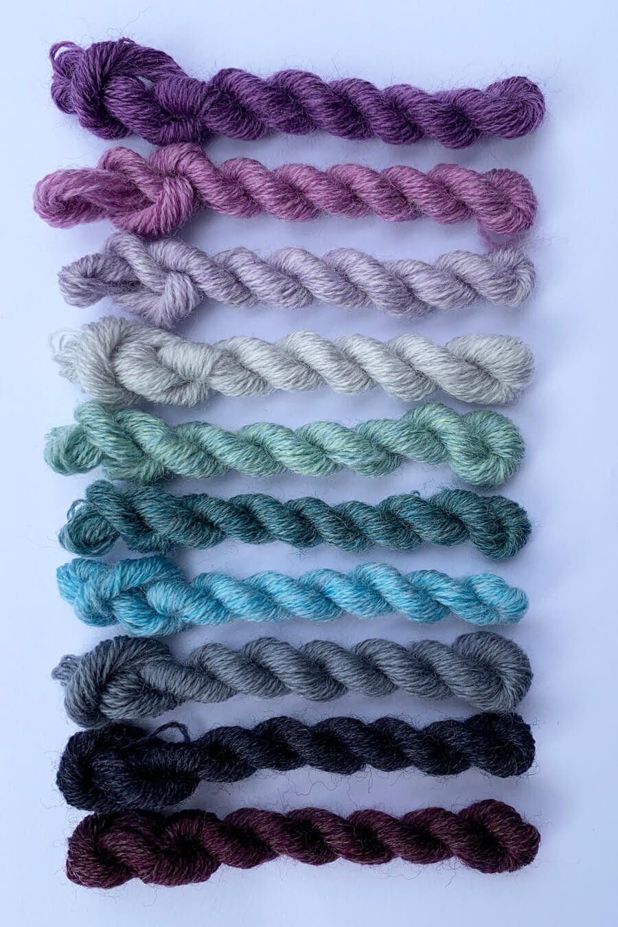 fine merino darning yarn in heathery tones