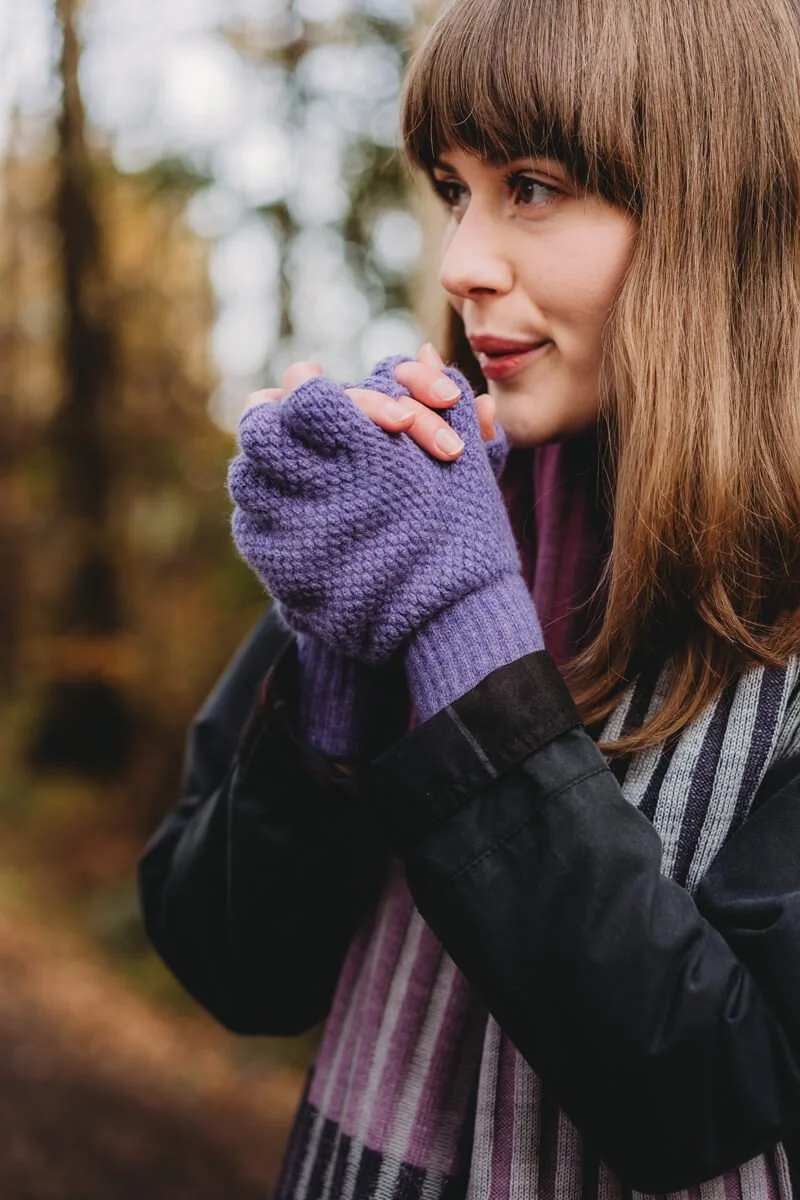 Heather purple fingerless wool gloves by Collingwood-Norris.jpg