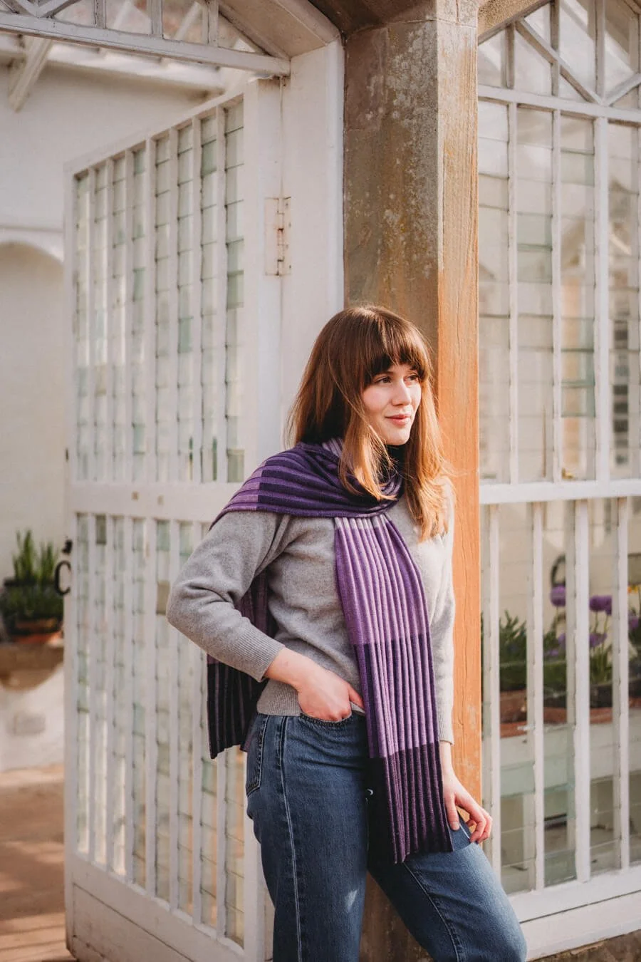 Limited edition purple striped merino scarf by Collingwood-Norris.jpg