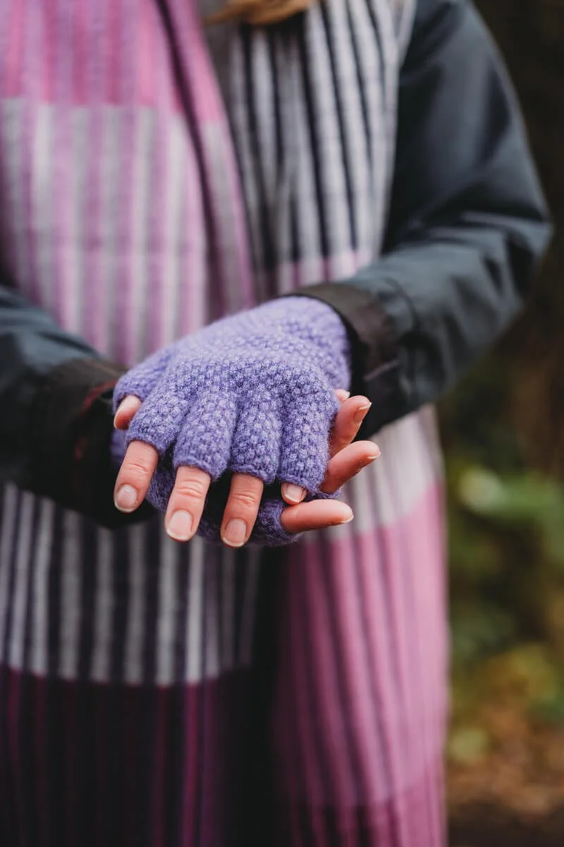 Heather purple fingerless lambswool gloves by Collingwood-Norris.jpg