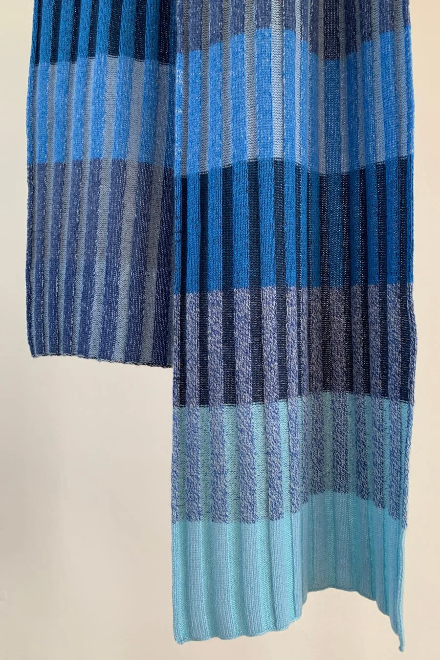 Blue Striped scottish cashmere scarf handmade by Collingwood-Norris
