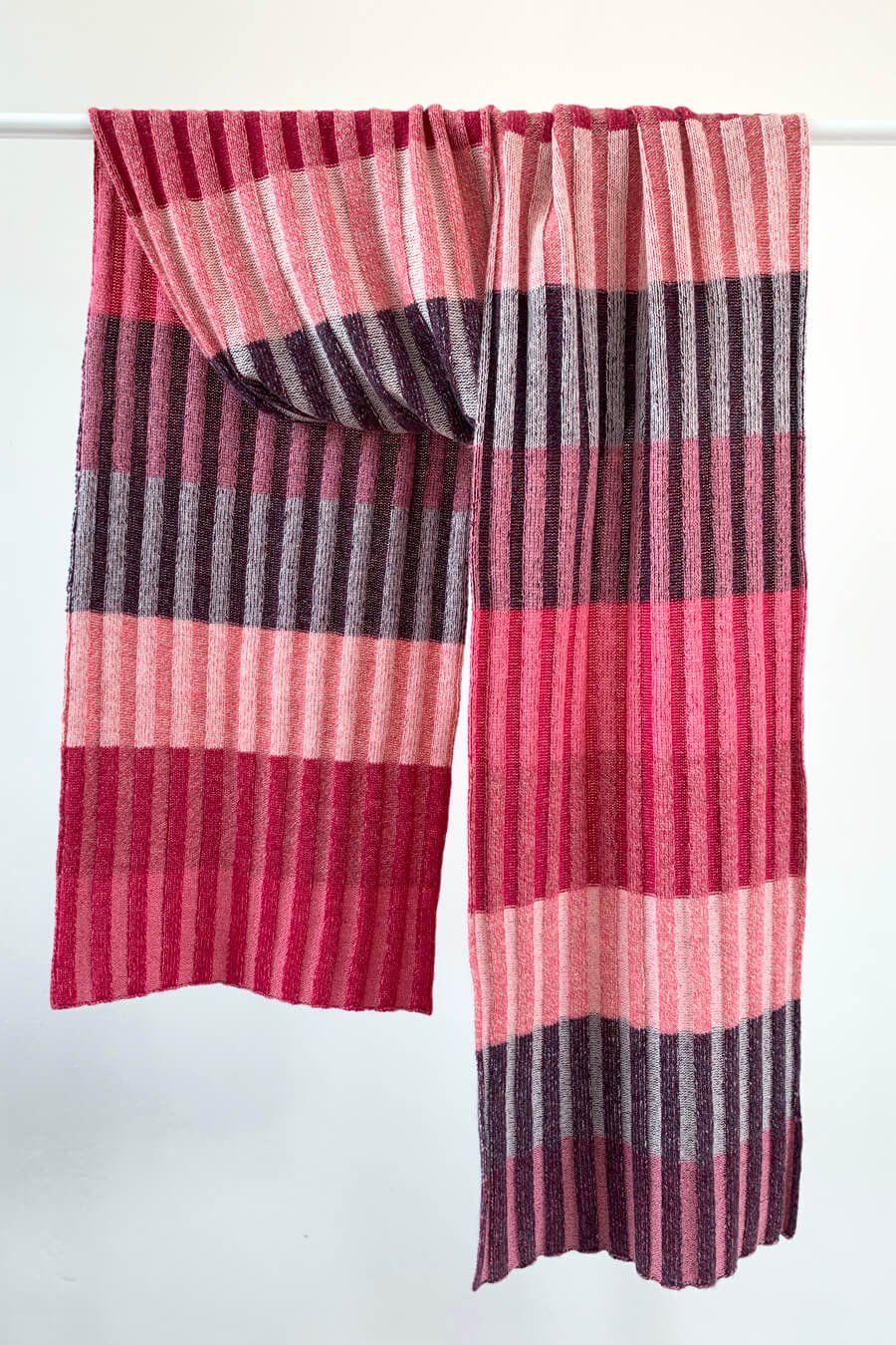 Pink striped Scottish cashmere scarf by Collingwood-Norris