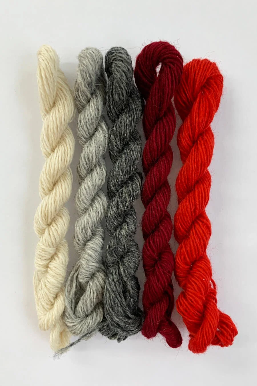 Cashmere for Darning in Reds and Greys