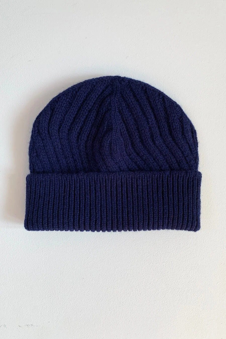 navy wool rib beanie hat for men and women by Collingwood-Norris
