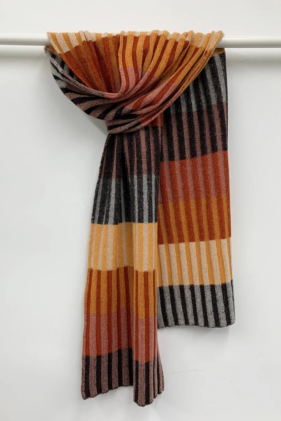Striped Cashmere Scarf: Dark Autumn