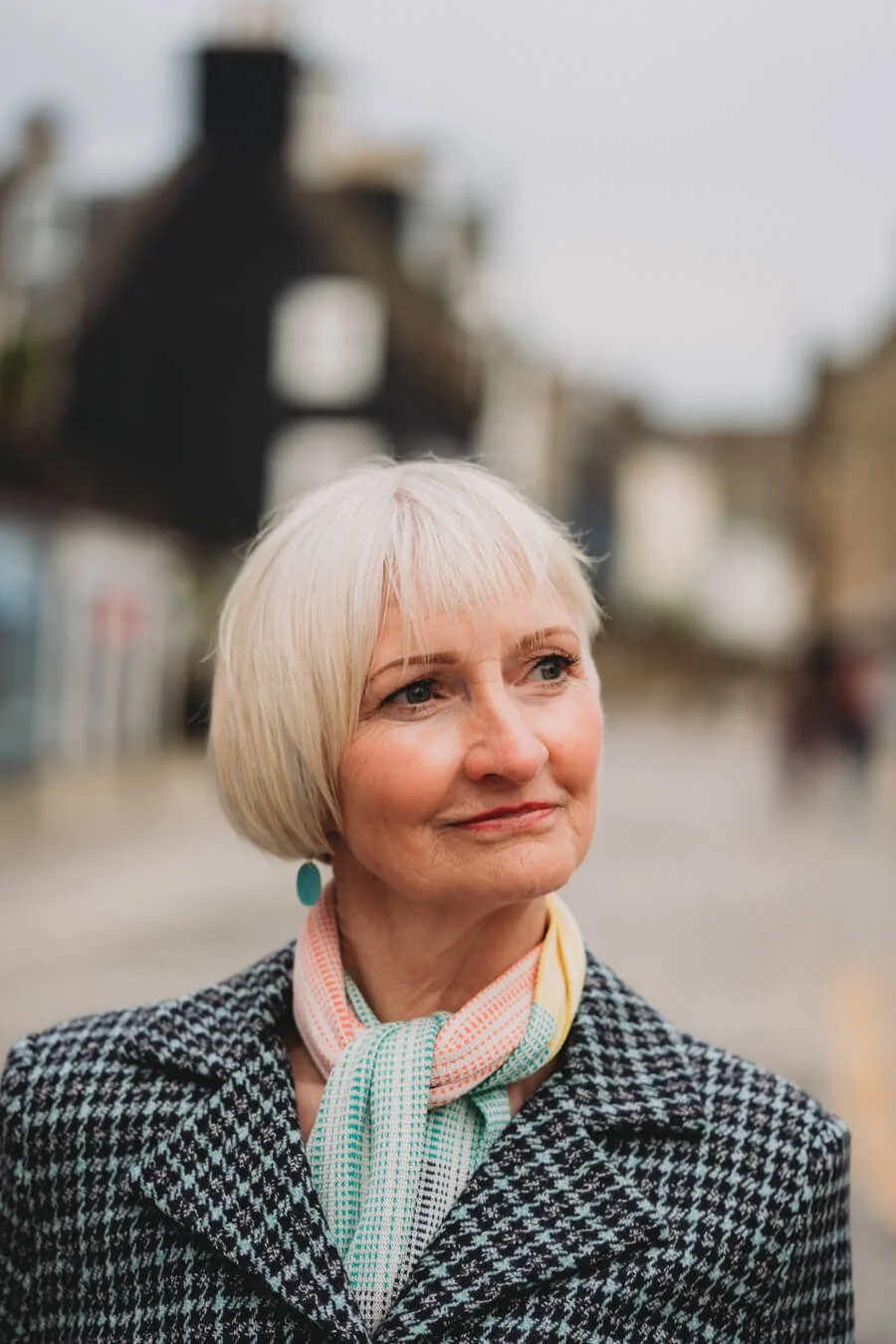 Pastel colour block skinny silk scarf, handmade by Collingwood-Norris.jpg