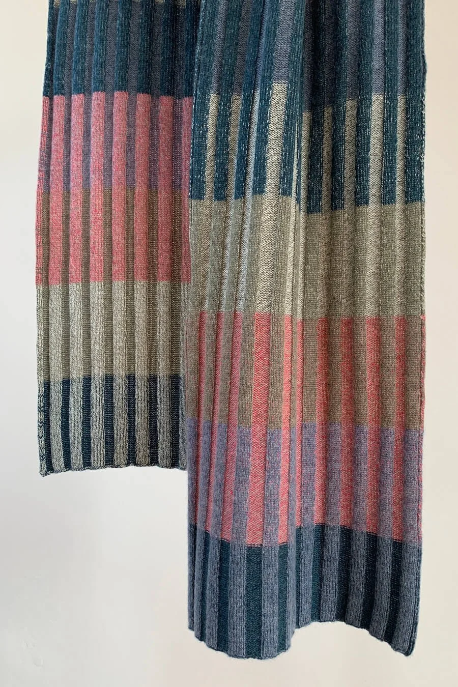 Bramble Striped scottish cashmere scarf handmade by Collingwood-Norris