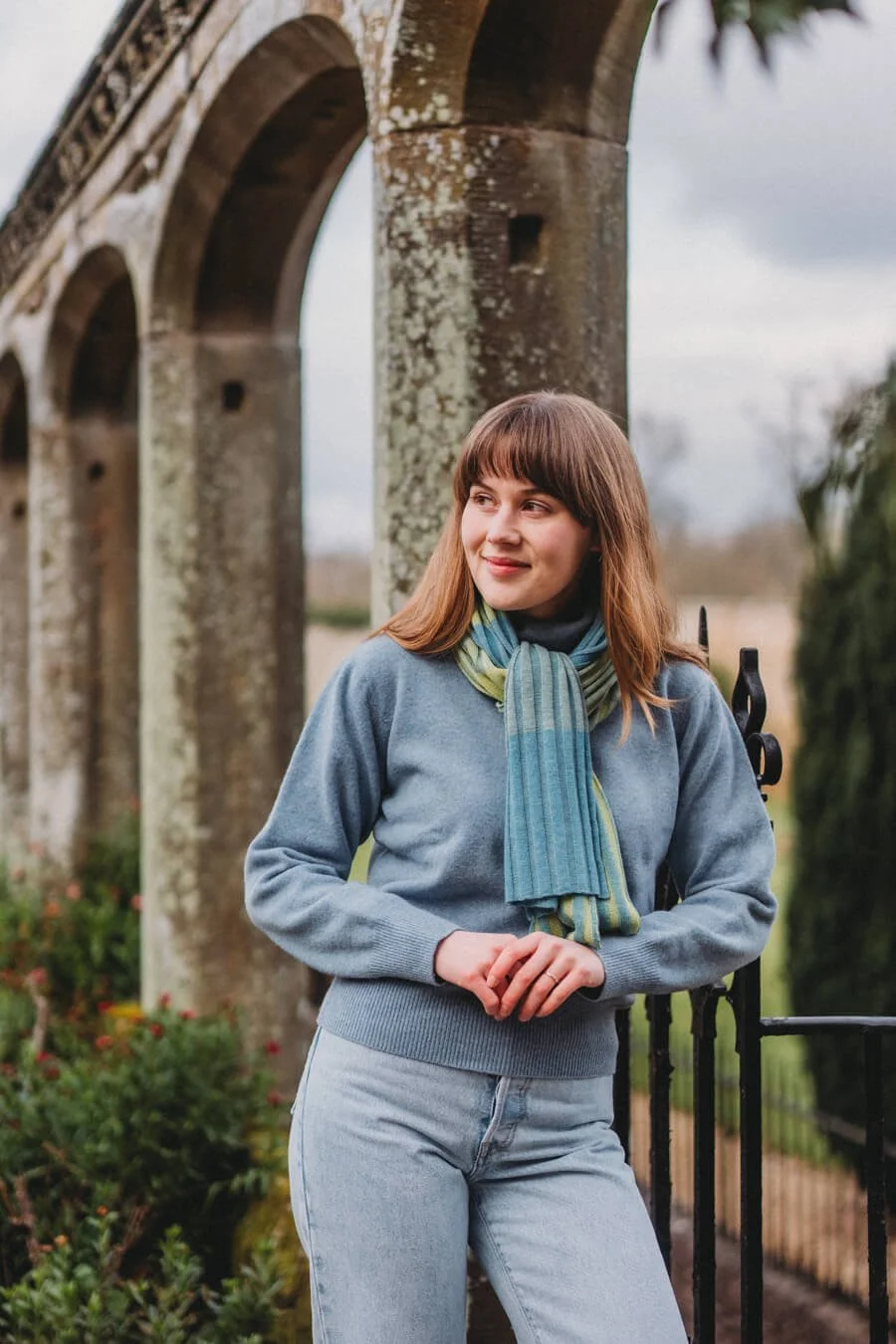 Blue and green merino scarf by Collingwood-Norris.jpg