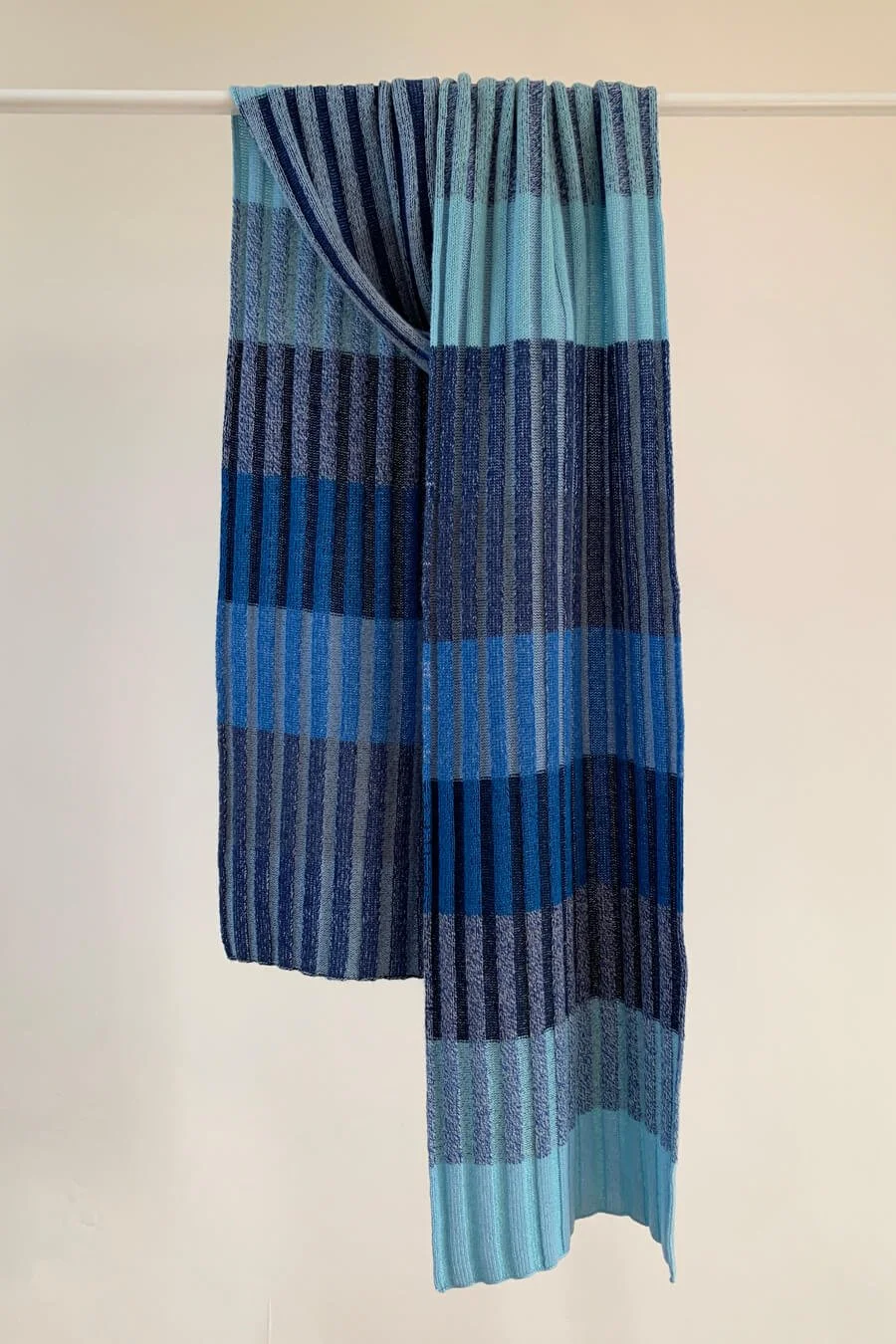 Blue Striped scottish cashmere scarf handmade by Collingwood-Norris