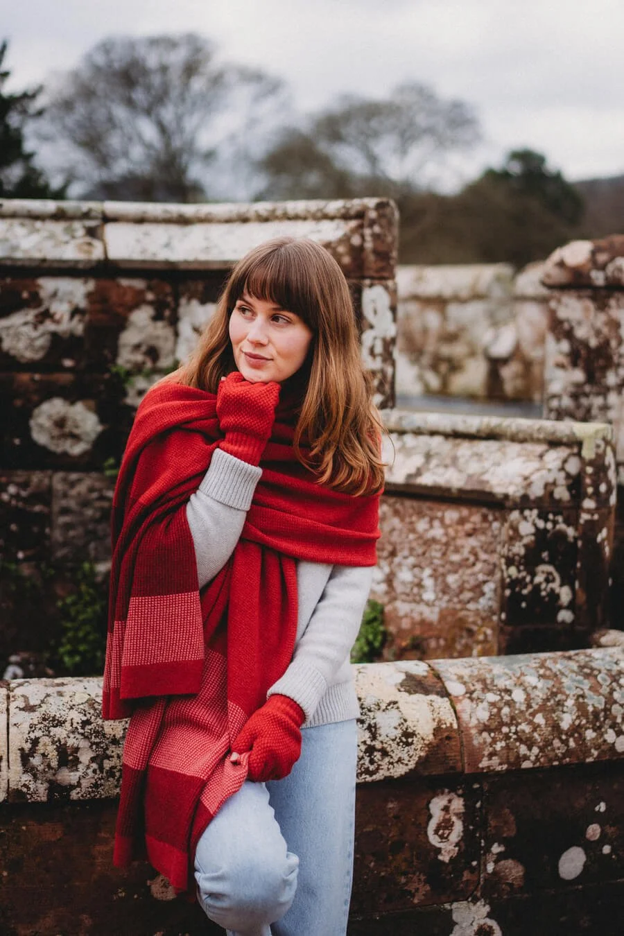 Red lambswool stole ethically made by Collingwood-Norris.jpg