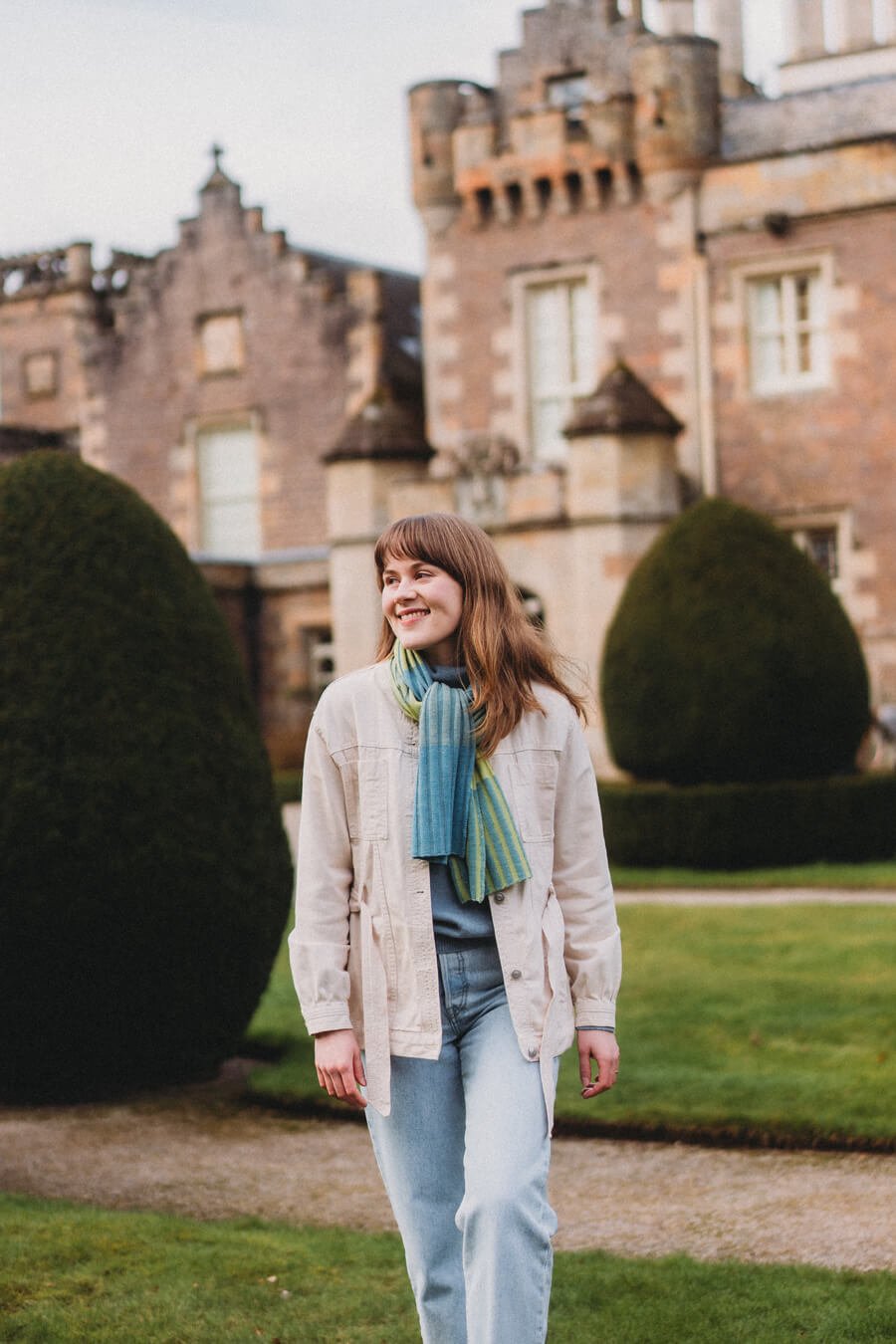 Blue and green striped merino scarf by Collingwood-Norris.jpg