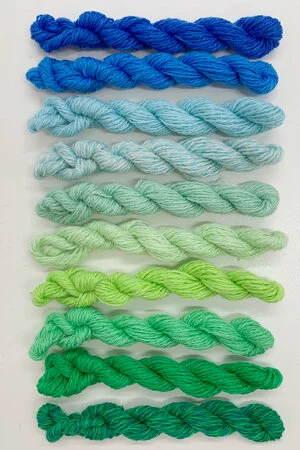 Cashmere Darning Yarn in Blues & Greens