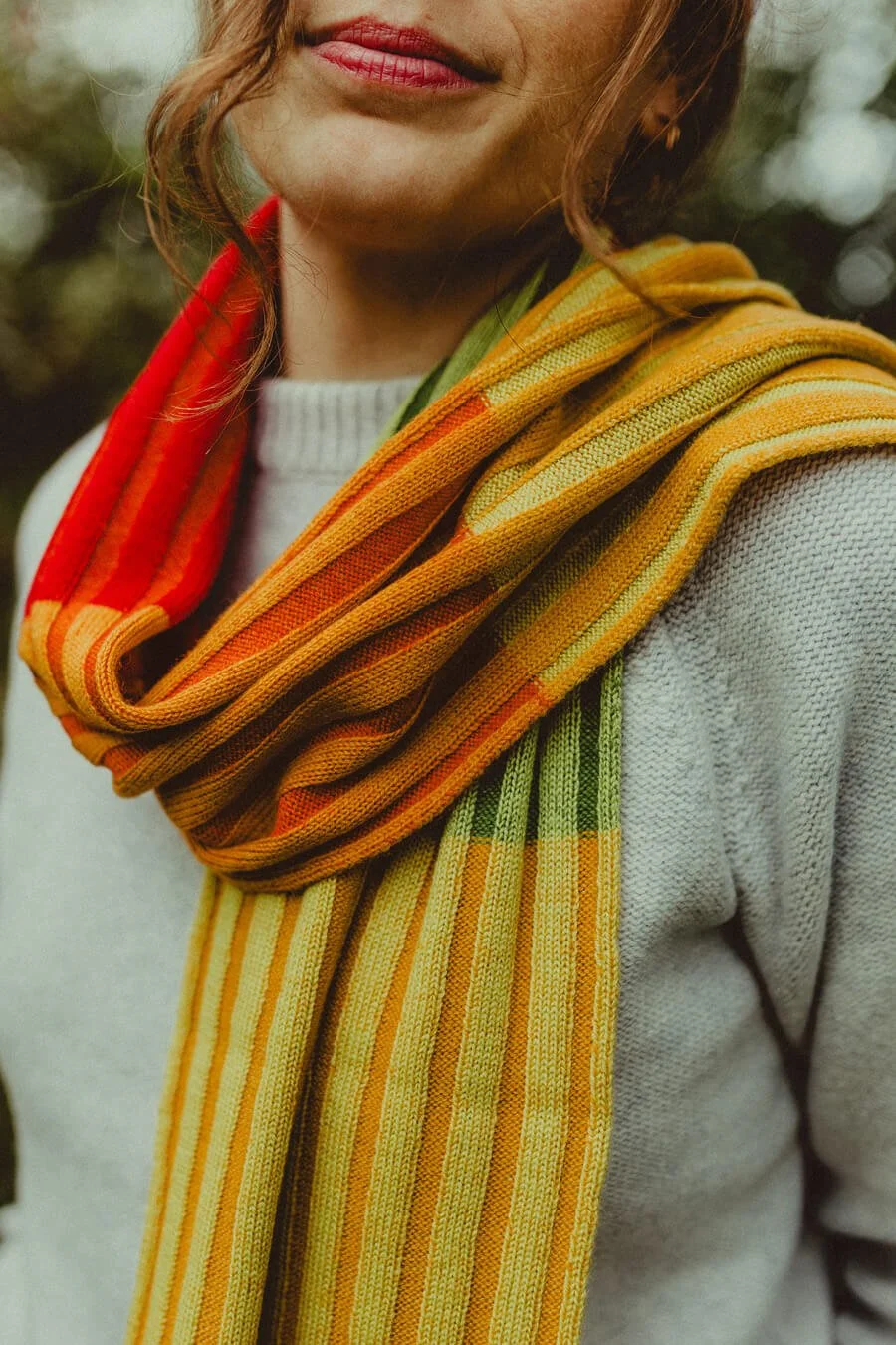 Striped merino scarf in autumn shades by Collingwood-Norris.jpg